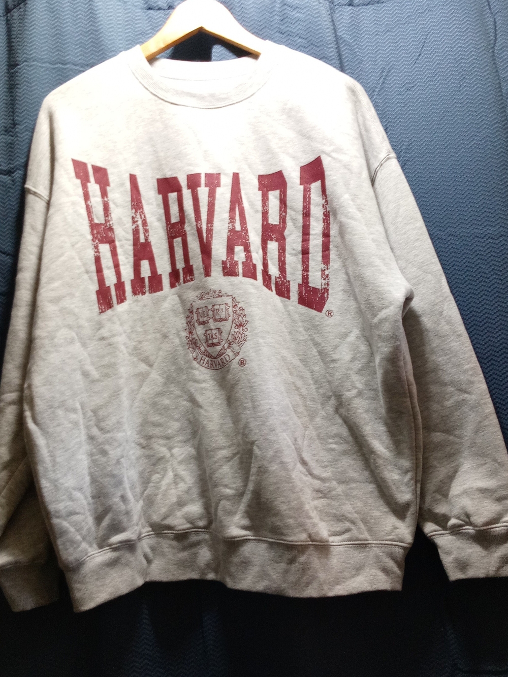 Crewneck Sweatshirt in Gray with Crimson Logo